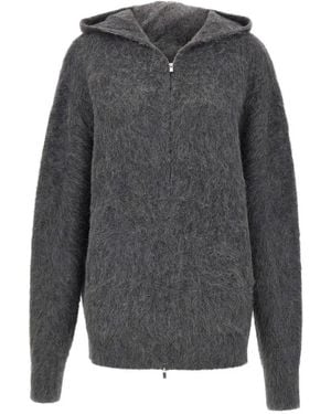 7 For All Mankind Zip-Up Hooded Cardigan - Grey