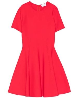 McQueen Short-Sleeve Mini Dress - Red