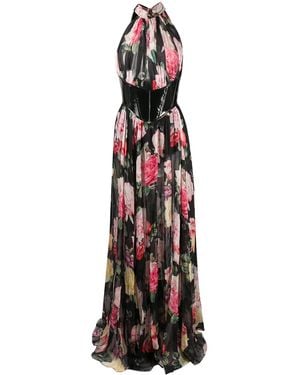Philipp Plein Vittoria Floral Print Gown - Black