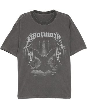 WARMAN T-Shirt Con Effetto Vissuto - Grigio