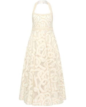 Rebecca Vallance Besticktes Irena Neckholder-Midikleid - Weiß