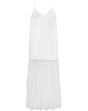 Maje V-Neck Laced Maxi Dress - White