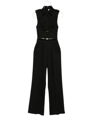 Elisabetta Franchi Collared Belted Jumpsuit - Black