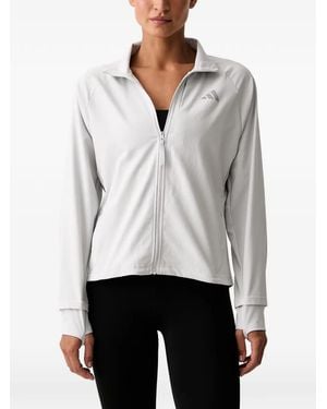adidas Logo-Print Zip-Up Jacket - White