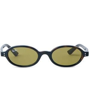 Ray-Ban Oval Logo-Detail Sunglasses - Green