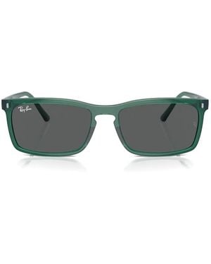 Ray-Ban Rectangle-Frame Sunglasses - Grey