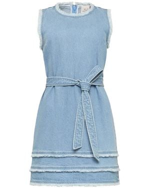 Cinq À Sept Mindie Frayed-Trim Dress - Blue