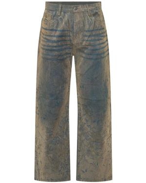 Kidsuper Face Floral-Flock Jeans - Grey