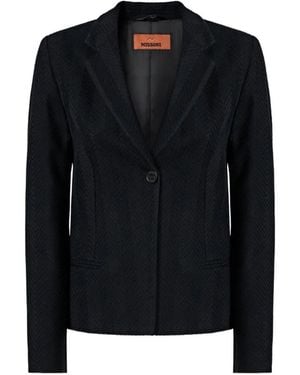 Missoni Single-Breasted Zigzag Cotton Blazer - Blue