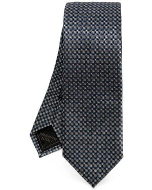 Brioni Geometric-Pattern Tie - Blue