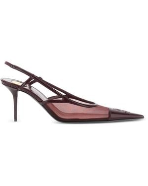 Saint Laurent Renée Mesh-Panelled Pumps - Pink