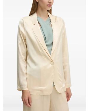 Benetton Lapel Collar Blazer - Natural