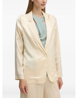 Benetton Lapel Collar Blazer - Natural