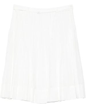 Low Classic Falda Midi Plisada - Blanco