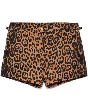 Tom Ford Badeshorts Mit Animal-Print - Braun