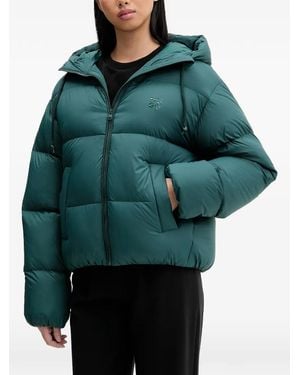 HUGO Francesca Hooded Zip-Fastening Jacket - Green