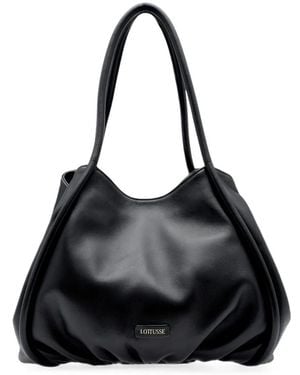 Lottusse Joy Leather Tote Bag - Black