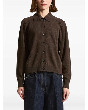 Peserico Buttoned Collared Knitwear - Brown