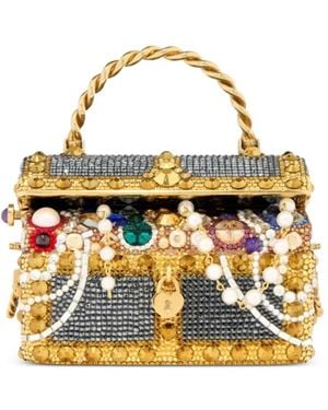 Judith Leiber Crystal-Embellished Treasure-Chest Clutch Bag - Metallic