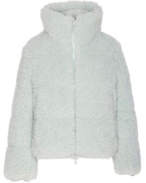 Save The Duck Faux-Fur Logo-Patch Jacket - Grey