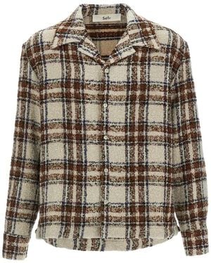 Séfr Ojai Textured Check Shirt - Grey