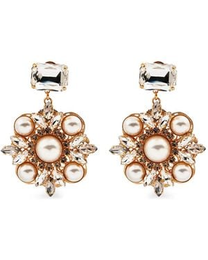 Anton Heunis Crystal-Embellished Faux-Pearl Earrings - Metallic