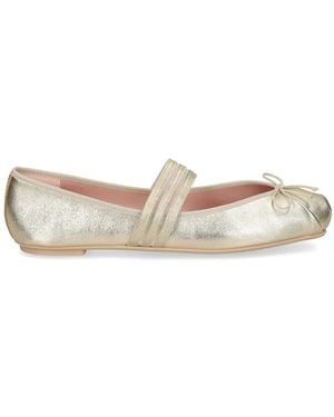 Pretty Ballerinas Kristen Metallic Ballet Flats - White