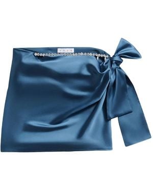 Area Crystal-Embellished Satin Mini Skirt - Blue