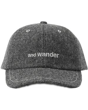 and wander Wool Melton Cap - Gray