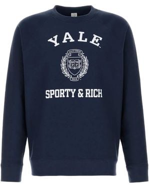 Sporty & Rich Logo-Print Sweatshirt - Blue