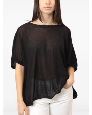 MEIMEIJ Doorzichtige Blouse Met Ronde Hals - Zwart
