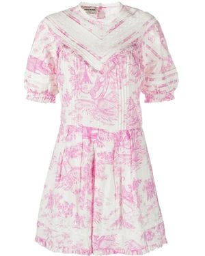 Zadig & Voltaire Graphic-Print Puff-Sleeve Dress - Pink