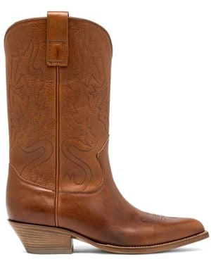 Buttero Botas Con Diseño Bordado - Marrón
