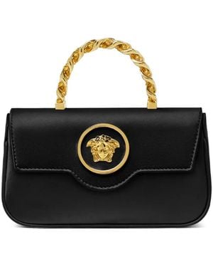 Versace La Medusa Satin Mini Bag - Black