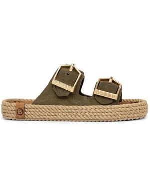 Bohonomad Sydney Buckle-Fastening Rope-Sole Espadrilles - Metallic