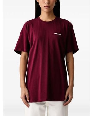 La Mania Logo-Print Crew-Neck T-Shirt - Red