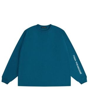 Gosha Rubchinskiy Logo-Print Oversized T-Shirt - Blue