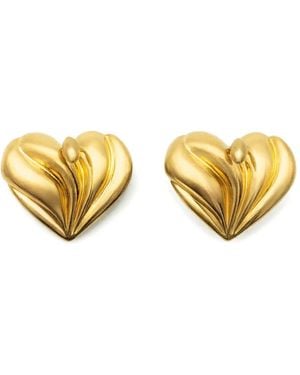 Hugo Kreit Heart-Shaped Pistil Earrings - Metallic