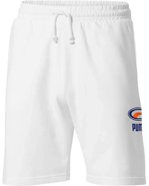 PUMA Og Logo-Detail Shorts - White
