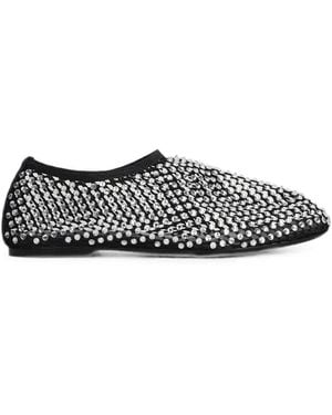 strategia shoes Bailarinas De Rejilla Con Detalles De Cristal - Blanco