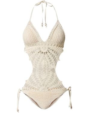 Twinset Crochet Cut-Out Trikini - White