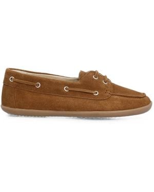 Groundies Bay Lace-Up Suede Moccasins - Brown