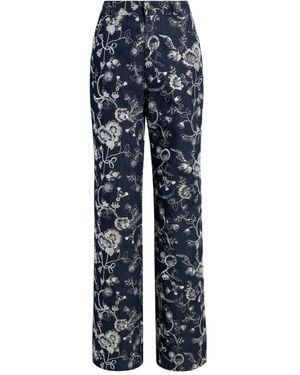 Cinq À Sept Nolita Embroidered Pants - Blue