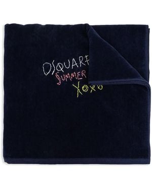 DSquared² Embroidered Logo Towel - Blue