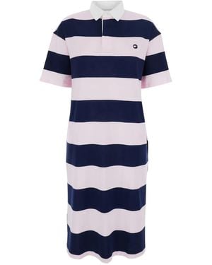 Coperni Dress With All-Over Stripe Pattern And Embroidered Logo On The Front - Blue