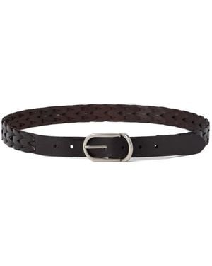 Brunello Cucinelli Braided Leather Belt - White