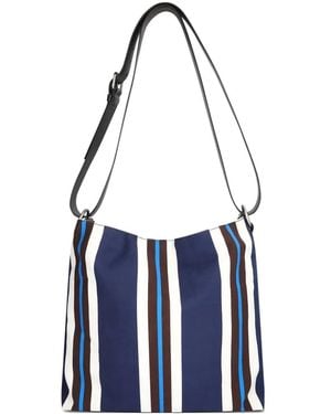 Dries Van Noten Striped Messenger Bag - Blue