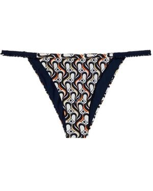 La DoubleJ Fonda Bikinihöschen Mit Geometrischem Print - Blau