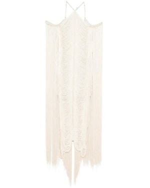Bless Fringed Maxi Dress - White
