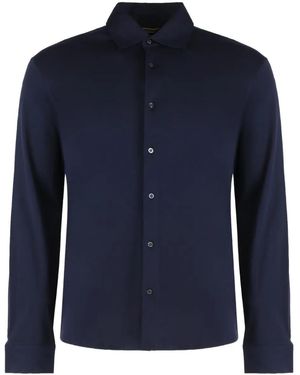 Moorer Montalcino-Gcw Buttoned Shirt - Blue